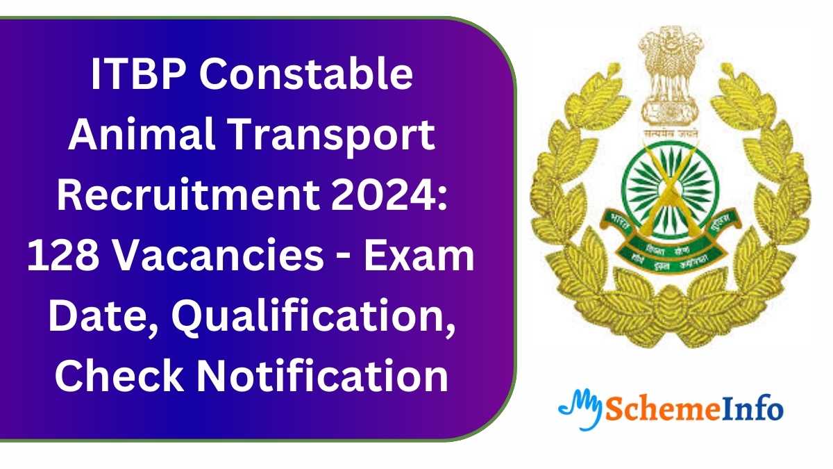 ITBP Constable Animal Transport Recruitment 2024: 128 Vacancies – Exam Date, Qualification, Check Notification ITBP Constable Animal Transport Recruitment 2024