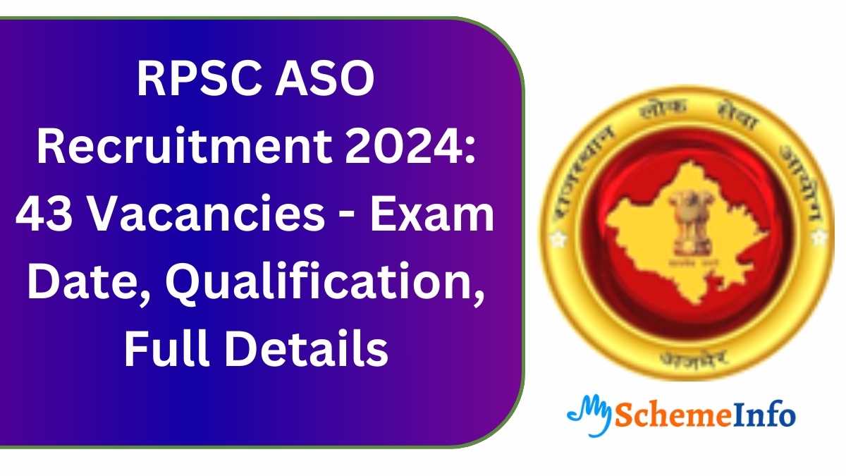 RPSC ASO Recruitment 2024: 43 Vacancies – Exam Date, Qualification, Full Details RPSC ASO Recruitment 2024